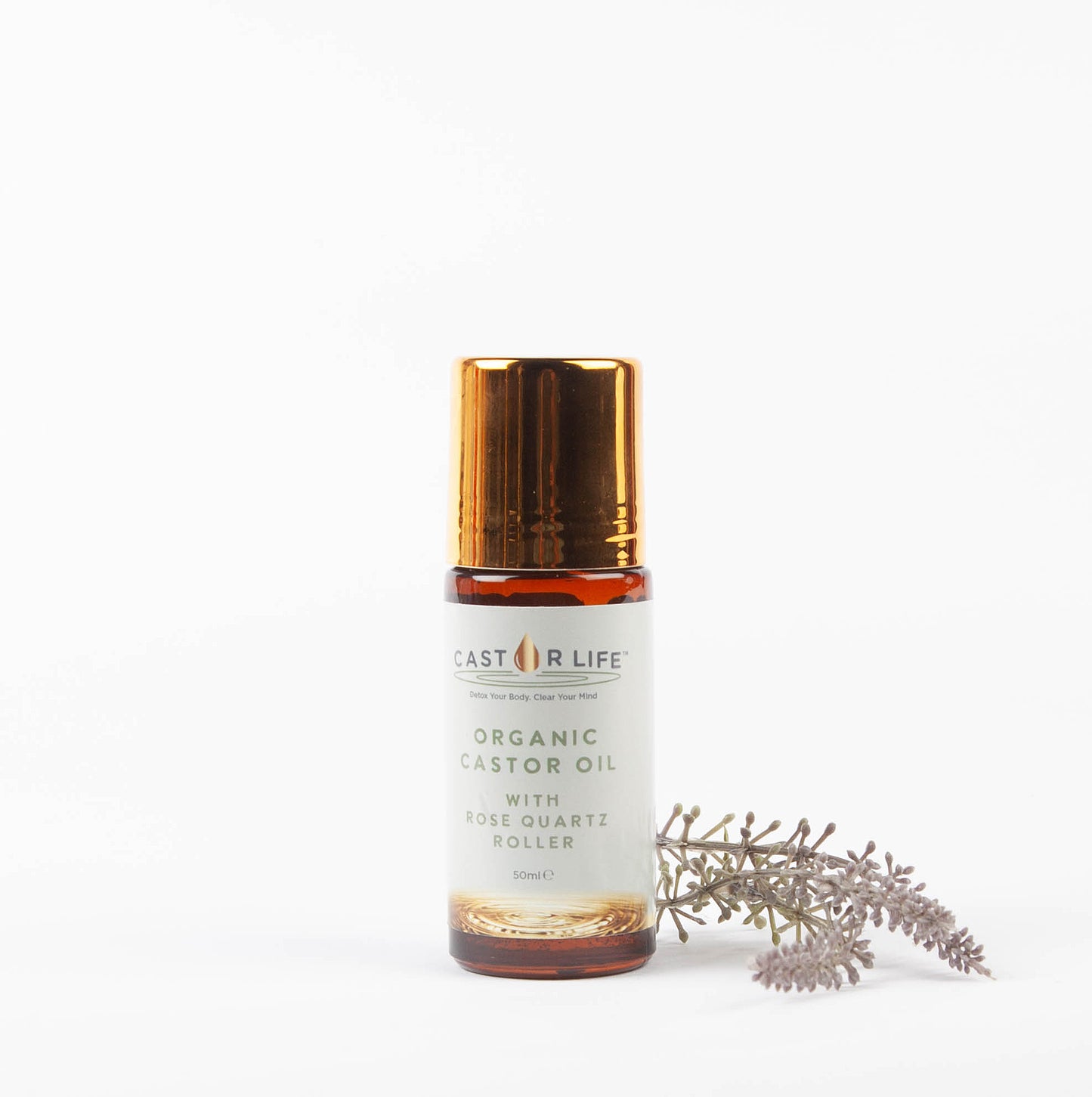 CastorLife Refillable Rose Quartz Roller - 50ml