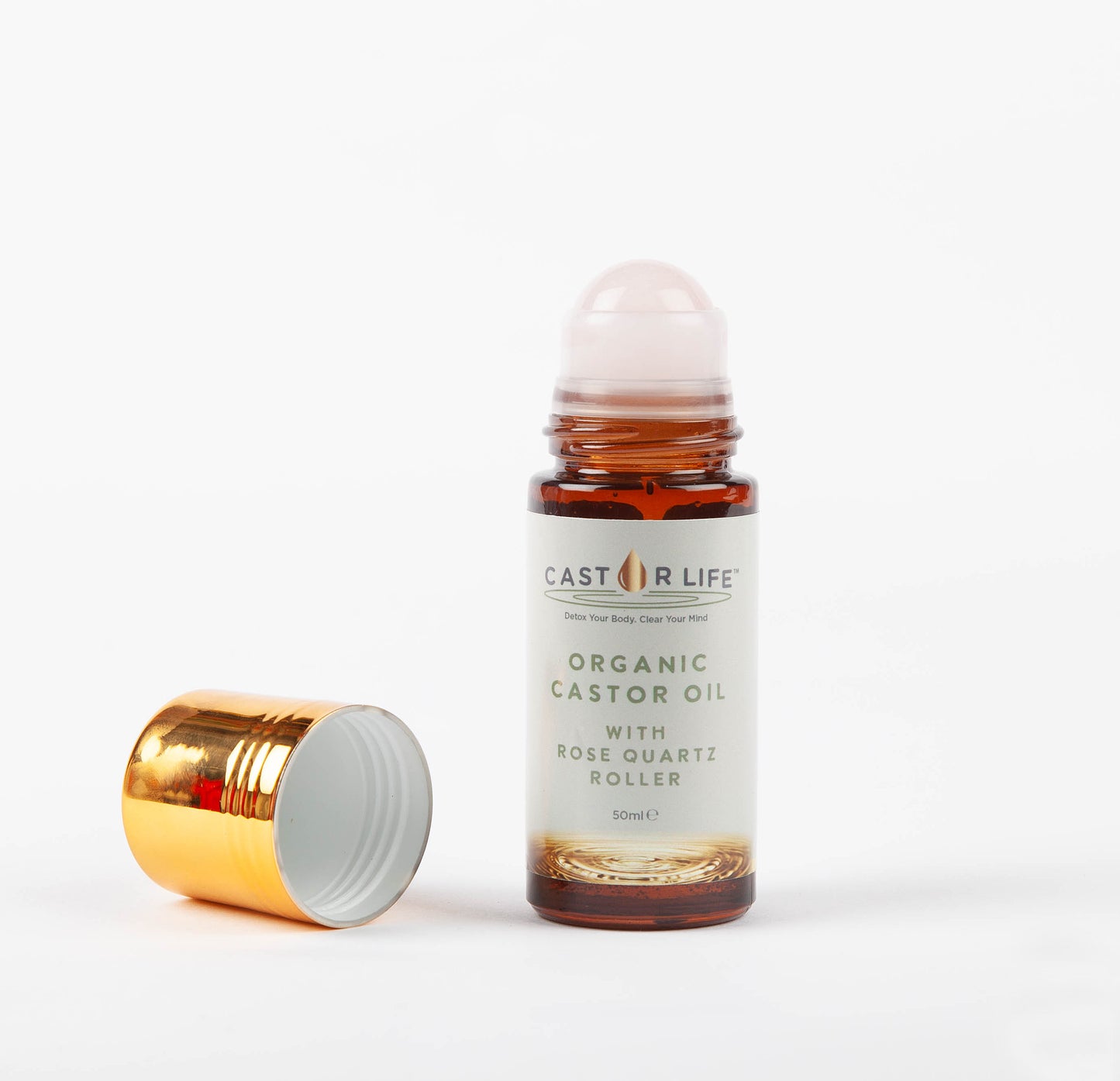 CastorLife Refillable Rose Quartz Roller - 50ml